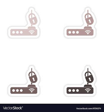 Set of paper sticker on white background Wi-Fi vector image