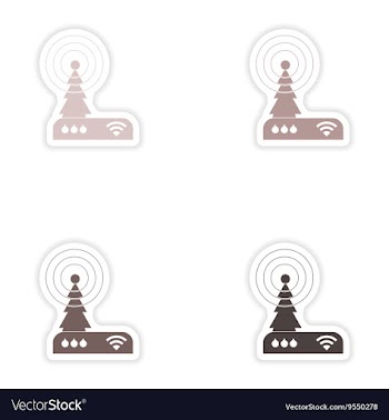 Set of paper sticker on white background Wi-Fi vector image