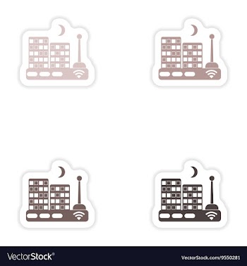 Set of paper sticker on white background Wi-Fi vector image