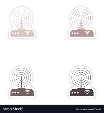 Set of paper sticker on white background Wi-Fi vector image