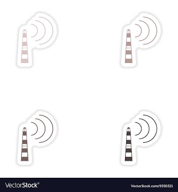 Set of paper sticker on white background Wi fi vector image