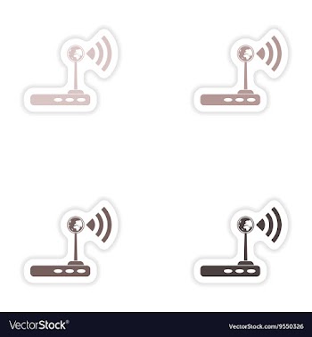 Set of paper sticker on white background Wi-Fi vector image