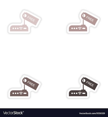Set of paper sticker on white background Wi-Fi vector image