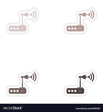 Set of paper sticker on white background Wi-Fi vector image