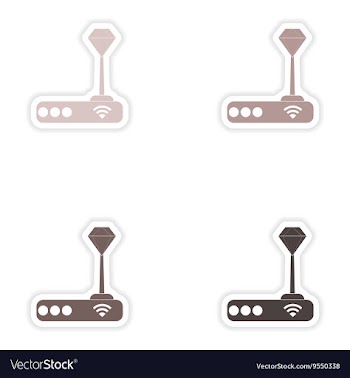 Set of paper sticker on white background Wi-Fi vector image