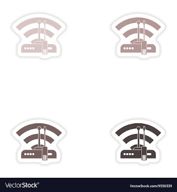 Set of paper sticker on white background Wi-Fi vector image