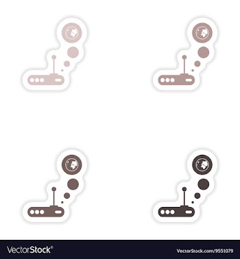 Set of paper sticker on white background Wi-Fi vector image