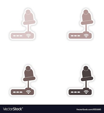 Set of paper sticker on white background Wi-Fi vector image