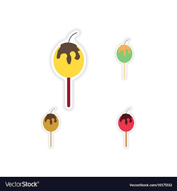 Set of paper stickers on a white background baked vector image