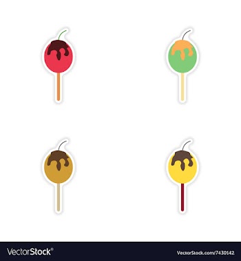 Set of paper stickers on a white background baked vector image