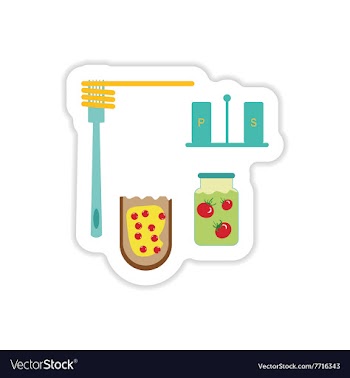 Set of paper stickers on a white background food vector image