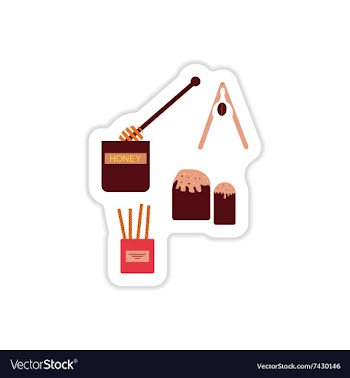 Set of paper stickers on a white background sweet vector image