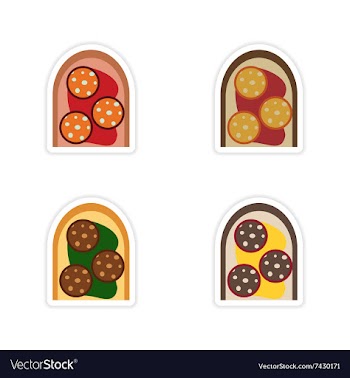 Set of paper stickers on a white background vector image
