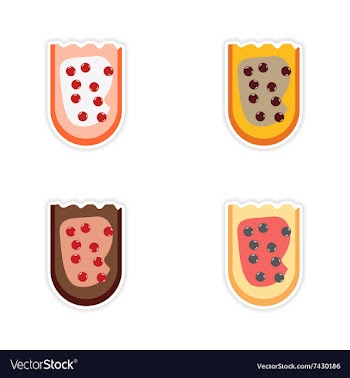 Set of paper stickers on a white background vector image