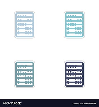 Set of paper stickers on white background abacus vector image