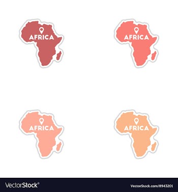 Set of paper stickers on white background Africa vector image
