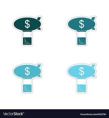 Set of paper stickers on white background air vector image