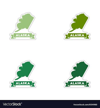 Set of paper stickers on white background Alaska vector image