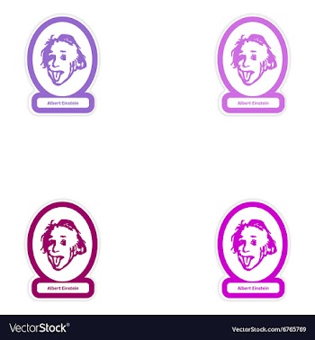 Set of paper stickers on white background Albert vector image