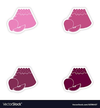 Set of paper stickers on white background apple vector image