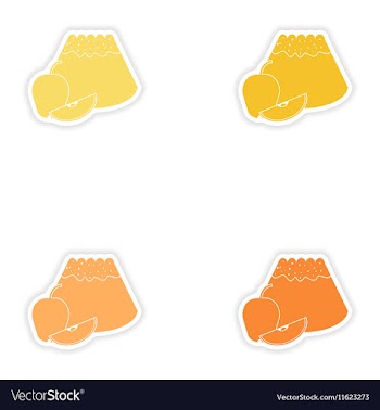 Set of paper stickers on white background apple vector image