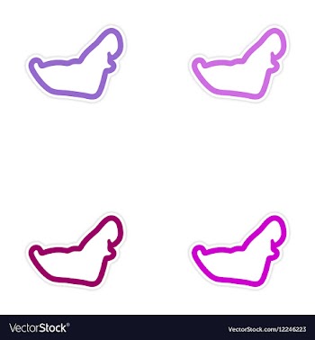 Set of paper stickers on white background Arab men vector image