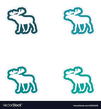 Set of paper stickers on white background Arctic vector image