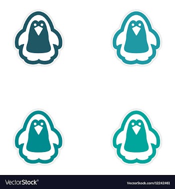 Set of paper stickers on white background Arctic vector image
