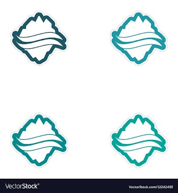 Set of paper stickers on white background Arctic vector image