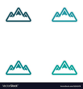 Set of paper stickers on white background Arctic vector image