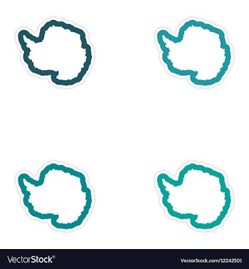 Set of paper stickers on white background Arctic vector image