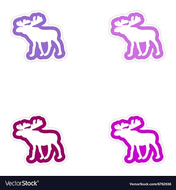 Set of paper stickers on white background Arctic vector image