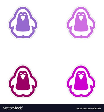 Set of paper stickers on white background Arctic vector image