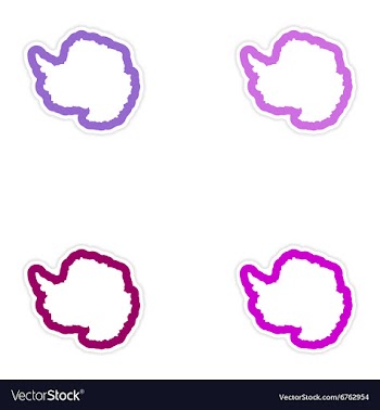 Set of paper stickers on white background Arctic vector image