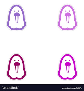 Set of paper stickers on white background Arctic vector image