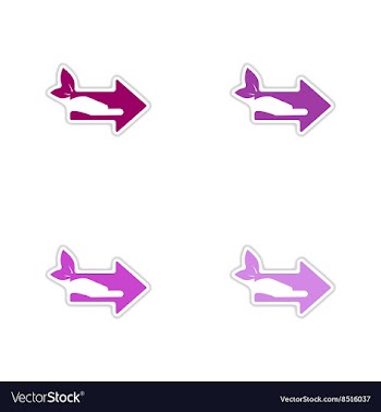 Set of paper stickers on white background arrow vector image