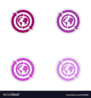 Set of paper stickers on white background arrows vector image