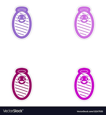 Set of paper stickers on white background baby vector image