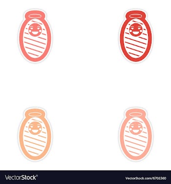 Set of paper stickers on white background baby vector image