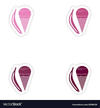 Set of paper stickers on white background banana vector image