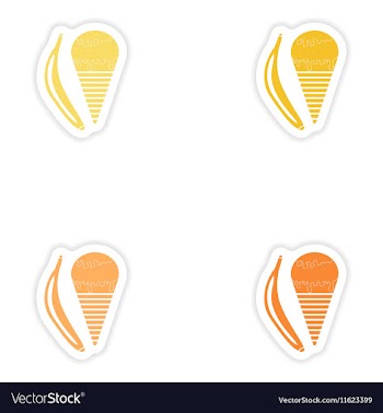 Set of paper stickers on white background banana vector image