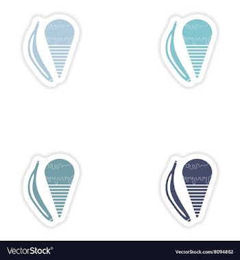 Set of paper stickers on white background banana vector image