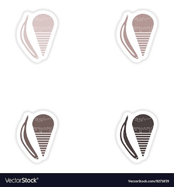 Set of paper stickers on white background banana vector image