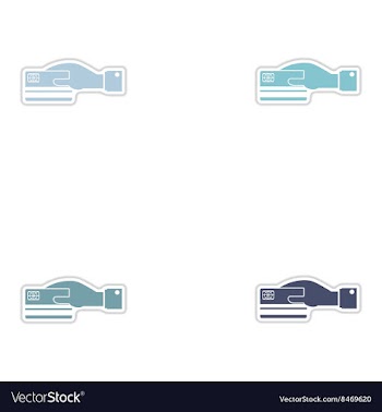 Set of paper stickers on white background bank vector image