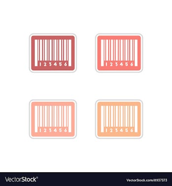 Set of paper stickers on white background barcode vector image