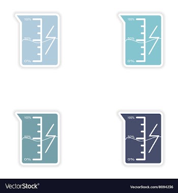 Set of paper stickers on white background beaker vector image
