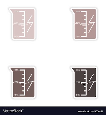 Set of paper stickers on white background beaker vector image