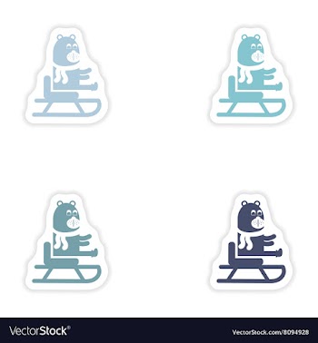 Set of paper stickers on white background Bear on vector image