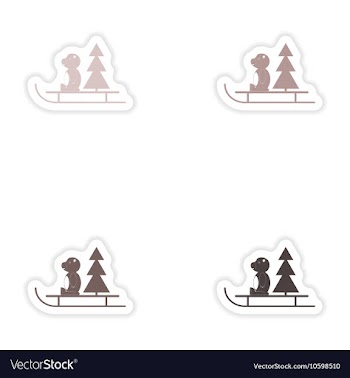 Set of paper stickers on white background Bear vector image