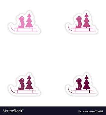 Set of paper stickers on white background Bear vector image